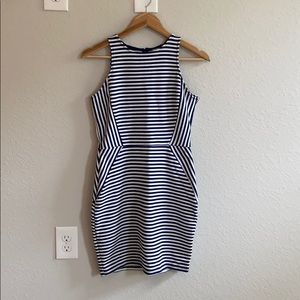 Navy Striped Mini Dress